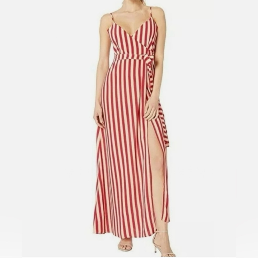 Flynn Skye Red and Pink Striped Dress